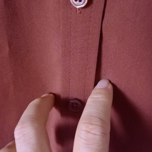 Chico's Women's Button Down Shirt Deep Burnt Orange size 2 - Picture 10 of 11